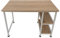Mesa de escritorio para ordenador - con estantes de almacenamiento - madera marrón metal blanco - 110 cm de ancho