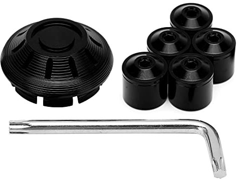 Akozon 6 Stück Motorrad Radkappen Radseitendeckel,Motorrad Radkappe, Motorrad Radkappen Set, Motorrad Radkappe Radseitenabdeckung für Piaggio Vespa GTS GTV 250 300 2017-2020(EIN Schwarzes)