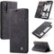 SLWYF Handyhülle für Huawei P30 Hülle, PU Leder Flip Tasche Klappbar Magnet Wallet Lederhülle, Silikon Bumper Klapphülle Case mit Kartenfäch für Huawei P30, Schwarz