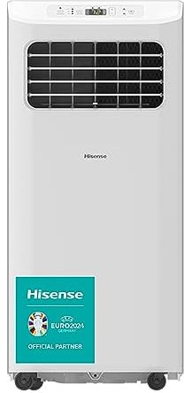 Hisense, APC07KV, Condizionatore Portatile 7000BTU, 2,6kW, 18㎡,Deumidificazione,63dB,LED Display,Timer 24h, Telecomando[Classe energetica A]