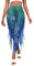 SEAUR Damen Hohe Taile Print Lange Hose Fisch Schuppen Strumpfhose Meerjungfrau Karneval Kostüm XL