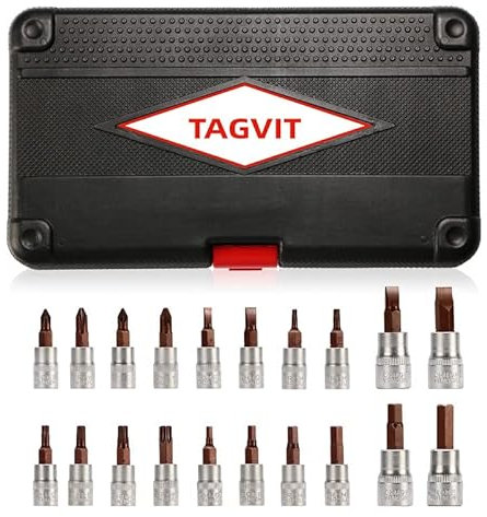 TAGVIT Jeu de clés à douille Torx 20 pièces avec étui de rangement…