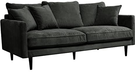 Atmosphera - Candice Khaki 3-Sitzer-Sofa - Wasserabweisender Samtstoff - B 194 cm Wohnzimmer
