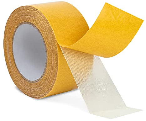 Yellow Double Sided Carpet Tape, 40mm x 20m Rug Gripper Tape for the Top of Carpet Corner, Multipurpose Heavy Duty Extra Strong Adhesive Tape for Tiles & Hardwood Floors Furniture Anti-Slip Mat