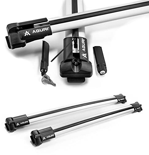 AGURI Prestige II | Compatible con Hyundai Tucson 2004-2010 | Portaequipajes de Techo, Barras de Techo | Destinado a Poner Cofres, Soportes y Escaleras | Construcción Ligera y Resistente de Aluminio