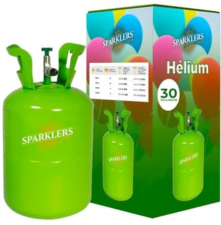 SPARKLERS CLUB® - Botella de gas para 30 globos inflables, caramelo de 0,20 m3 - Botella desechable mediana para cumpleaños, boda y fiesta - Entrega 24/48H