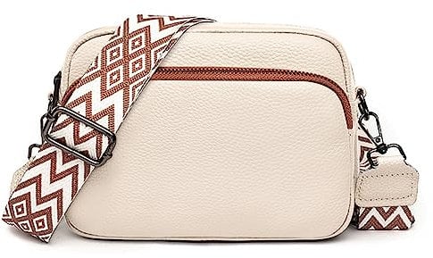 TIAASTAP Damen Handy Umhängetasche Echtes Leder Crossbody Bag Damen Handytasche zum Umhängen, Umhängetasche Damen Klein Moderne Taschen mit Breitem Schultergurt u 3 fächern
