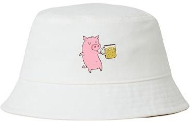 Bier Schwein Hut Saufen Mallorca Fischerhut Lustiger Hut Bucket Hat Alkohol Feiern Party Fußball Junggesellen-Abschied Anglerhut Sommerhut Bier