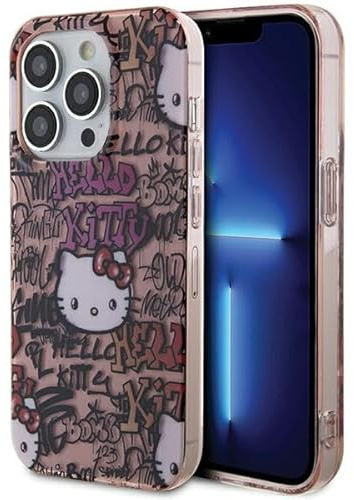CG MOBILE Hello Kitty HKHCP13XHDGPTP Hülle für iPhone 13 Pro Max 6.7 Rosa hardcase IML Tags Graffiti