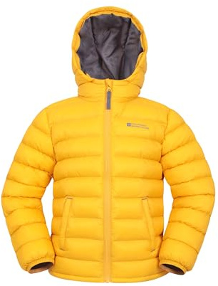 Mountain Warehouse Seasons II Kinder Steppjacke | Wasserabweisende, leichte Kinderjacke mit Kapuze, wärmend gefüttert – ideal für Schule, leichten Regen & Winter