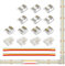 FCOB COB 3pin 10mm CCT Connector Kit 10pcs Transparent Connector 4pcs L-Shaped Connector 2pcs 15cm langes 22AWG Verlängerungskabel für spaltfreies Löten 3pin CCT Streifen Eckverbindung