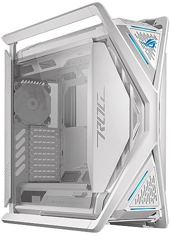 ASUS ROG Hyperion GR701 PC Case (supports 2 x 420 mm radiators, four pre-installed 140 mm PWM fans, integrated VGA holder and ARGB & fan hub, 2 x USB Type-C Front Panel) White