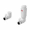 DuraTherm® Thermostatic Radiator Valve Pack Set, 15mm Lockshield TRV & Thermostat, White Valves for Radiators, Corner