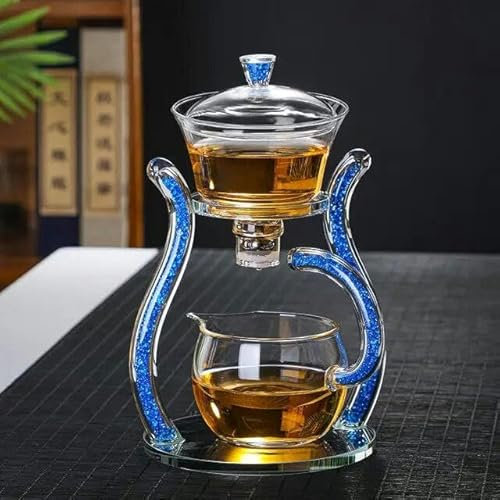 RAEF Théière en Verre Transparent, Service à thé Paresseux Domestique, Service à thé magnétique, Service à thé Semi-Automatique à Haute teneur en Borosilicate