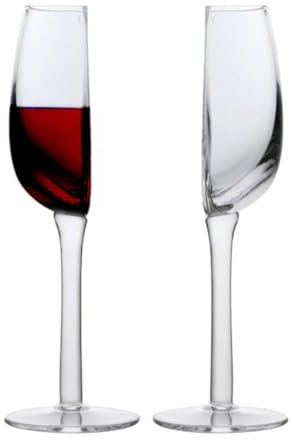 Tedious Half a Wine Glasses | 1/2/4 Pcs Funny Red Wine Glass | Novelty Drinking Glasses Cups with Half Shape | Crystal Red Wine Glasses Home Decor for Christmas Family Party Supplies (140ml)
