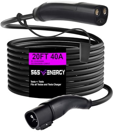 Tesla EV Extension Cable only for Model S/3/X/Y 20 ft 40A Copper for Faster Charging Extend Tesla Universal Charger