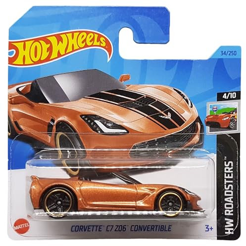 Hot Wheels - Corvette C7 Z06 Convertible - HW Roadsters 4/10 - HKK10 - Short Card - GM - Copper Metal Flake - Mattel 2023