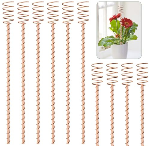 10 Pack 13.5 Electroculture Plant Stakes, Long Copper Garden Stakes, Electroculture Copper Coil Antennas for Growing Garden, High-Yield, Eco-Friendly