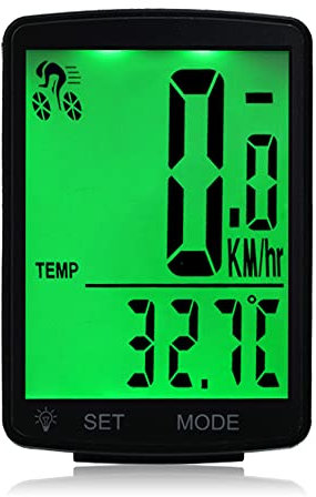 SIUKE Contachilometri multifunzionale dello schermo del computer della bicicletta della bici senza fili impermeabile antiurometro del tachimetro che cicla 2.8inch impermeabile