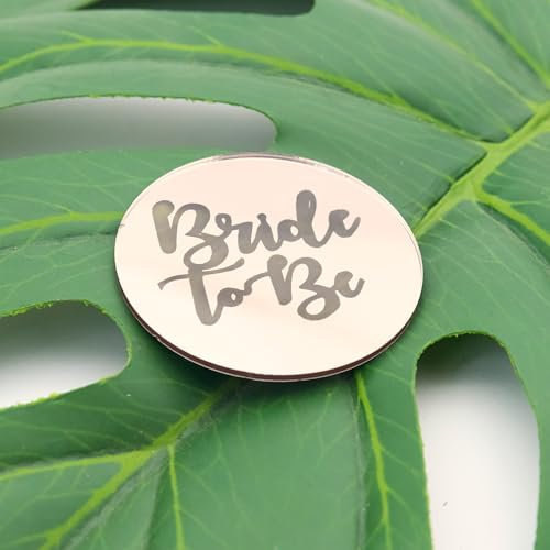6x Bride To Be Cupcake Toppers Engraved Discs - Hen Party Cupcake Toppers - Engagement Cupcake Toppers - Acrylic Mirror Cake Topper