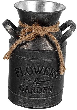 Yardenfun Secchiello Per Fiori in Ferro Anticato Vaso Per Fiori Da Tavolo Contenitore Decorativo e Artificiali Adatto Per Interni Esterni