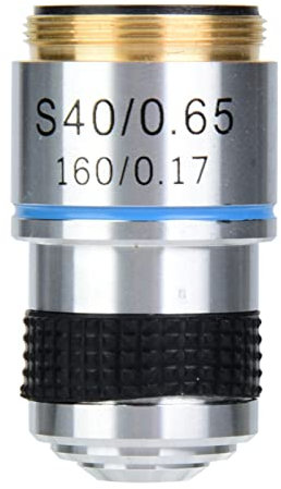 40x Achromatic Objective Lens, 40x 185 160/0.17 Microscope Objectives Aluminum Alloy Biological Microscope Magnifier Objective Lens Replacement parts Increase Contrast