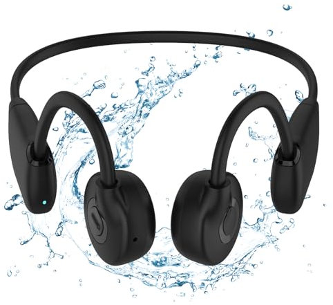 Auriculares de conducción ósea, Bluetooth 5.3, auriculares de oreja abierta, 30 GB, MP3, 11 horas, inalámbricos, deportivos, IPX6, impermeables, resistentes al sudor, auriculares externos para correr