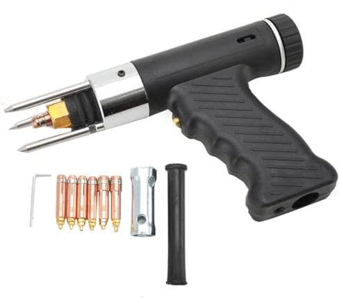Lfhelper Bolzenschweißpistole Kondensator-Entladungsschweißpistole Bolzen Schweißpistole Bolzenschweißbrenner mit 6 Spannzange 10mm Schweißdicke für Schweißen Metallischen Werkstoffen