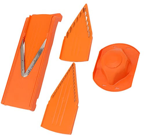 Cortador Manual de Verduras, Herramienta de Cocina, Protector de Mano, Cortador de Mandolina con Hoja en V, Hoja de Acero Inoxidable de Marco Grande para Cocina Casera