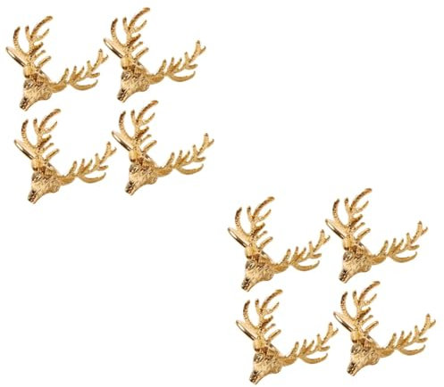 Ciieeo 8 STK Hirschkopf Serviettenringe Serviettenverschlüsse Serviettenring Halter Serviettendekor Hirsch Serviettenschnalle Serviettenringe Weihnachten Silber Serviettenhalter Metall