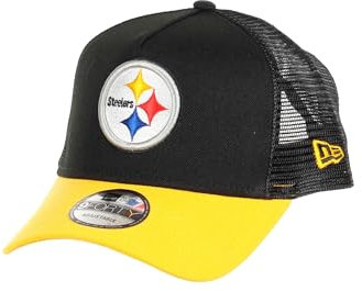 New Era Pittsburgh Steelers NFL Two Tone Schwarz Gelb Verstellbare 9Forty A-Frame Trucker Cap - One-Size
