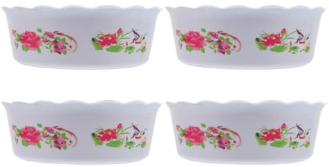 4Pcs White Plastic Hydroponic Planter - Decorative Flower Pot for Lotus, Water Lily, Narcissus - Round No-Hole Design - Indoor Plant Container