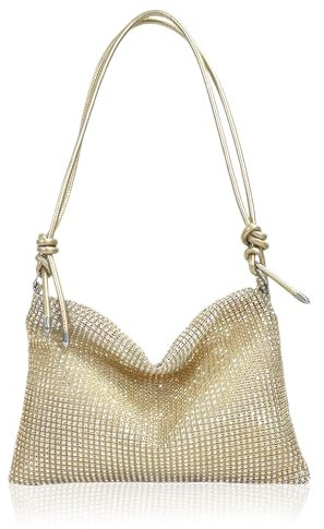 stroyayo Clutch Gold,Tasche Gold,Handtasche,Verstellbarer Schultergurt Goldene Tasche,Abendtasche Damen Hohe Kapazität mit Reißverschluss,für Abend Prom Hochzeit Party Bankett