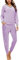 Totatuit Donna da Ginnastica in Velluto Tuta da Casa Set Tuta Sportiva Casual Pigiami Due Pezzi Pigiama Donna Pile Set Inverno da Yoga Jogging Training Sportwear con Coulisse Viola Chiaro M