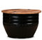 CCCINER Couchtisch Altholz Massiv Schwarz Trommelform, Kaffeetische, Couchtische