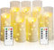 JINYANIA Flammenlose LED Kerzen, Batteriebetriebene Stumpenkerzen mit eingebetteter Sternschnur-Lichterkette, Mit Fernbedienung und Timer, Home Dekoration Romantische, Set von 7 Schrägen（Elfenbein）