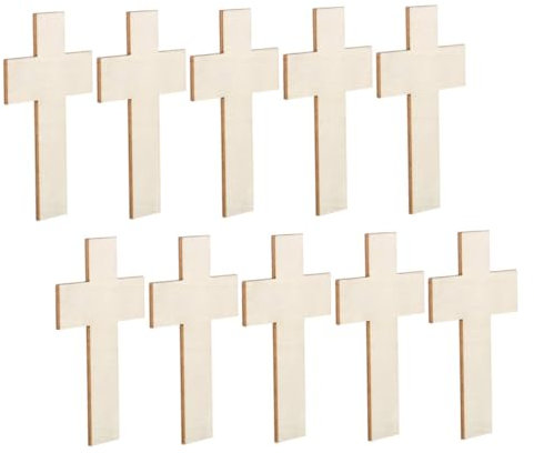 Zerodeko 10 Stücke Kreuz Malerei Material Handwerk Dekorative Leisten Malerei Vorlagen Kid Handwerk Malerei Werkzeug Blank Plaque Holz