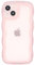 Mouzor Cute Case Compatible with iPhone 13 case, Clear Pink Curly Wave Frame Soft TPU Full Protection Shockproof Case Cover for Girls Women