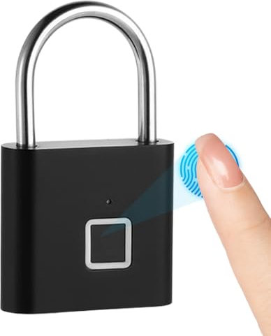 CEWROM Cadenas à empreintes digitales, résistant aux intempéries, chargement USB, serrure de sécurité intelligente sans clé pour bagages, entrepôts, casiers
