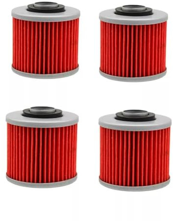 WPHYGMK Motorrad-Ersatzteile 4Pcs Ölfilter for Yamaha for Raptor 700 700R 2006-2021 for Grizzly 600 1998-2001 HF145 Einfache Reparaturen