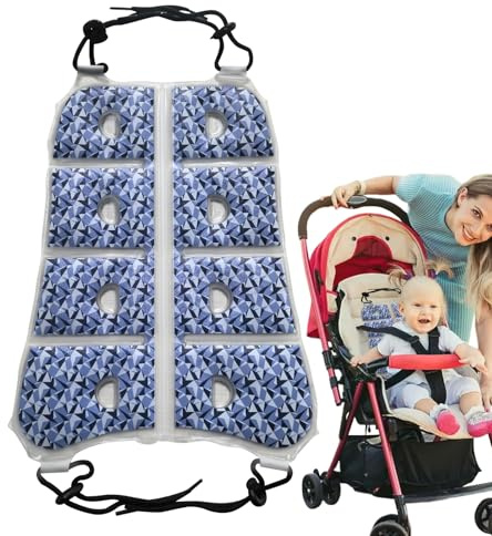 zwxqe Housses de siège cool pour voitures, tapis de refroidissement ventilé avec blocs de glace réutilisables, tapis de siège de voiture portable pour camping, déplacement, utilisation en extérieur et