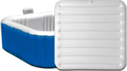 Aufblasbare Whirlpool-Abdeckung für quadratisches Whirlpool-Kissen, universal, 144,8 x 144,8 cm, aufblasbare Abdeckung, quadratischer Deckel, staubdicht, regendicht, isoliert, energiesparend,