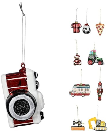 NETPROSHOP Weihnachtsbaumanhänger Weihnachtsdeko Weihnachtsschmuck 1 Stück Höhe 8-10 cm, Farbe:Fotoapparat