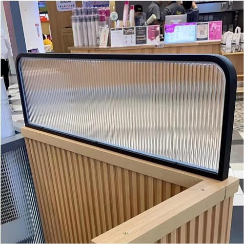 Büro-Trennwände für Essbereiche, Milchglas, Restaurant, Theken-Trennwand, 30 cm, niedrige Barriere (schwarz, 30 x 120 cm) – stilvoller Raumtrenner