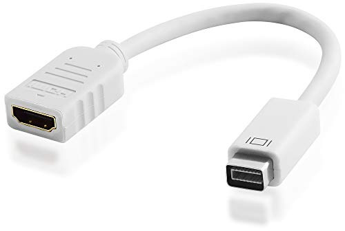 BestPlug hIGH qUALITY haute qualité mini dVI port vers hDMI adaptateur câble sortie femelle femelle femelle plaqué or blanc a347 a 347 mudolator audio video aV transmission fULL hD pour connecter un tableau relier apple macBook iMac intel powerbook avec téléviseur, par ex. pour un projecteur et un écran