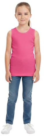 A2Z 4 Kids Girls Ribbed Vest Top 100% Cotton Stylish Top Summer Fashion Tank Tops T Shirts New Age 2-13 Years