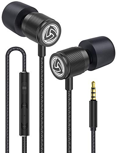 LUDOS Ultra Kopfhörer In Ear Ohrhörer mit Kabel und Mikrofon, Kristallklarer Klang, Ausgewogene Höhen und Tiefen, Neuer Memory Foam, Langlebiges Kabel, Bässe, Lautstärkeregelung, Earphones für Handy