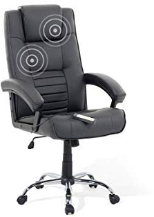 Supply24 since 2004 Leder Chefsessel Massagesessel Comfort Bürosessel mit Massage und Heizung Sessel Farbe schwarz für Büro Ledersessel Bürostuhl Drehstuhl günstig