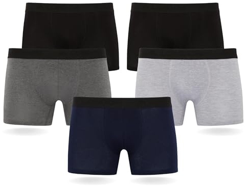 FM London Confezione da 5, Boxer da Uomo con Tecnologia HyFresh di Protezione dagli odori - Biancheria Intima da Uomo Traspirante Adatta a Tutte Le Occasioni