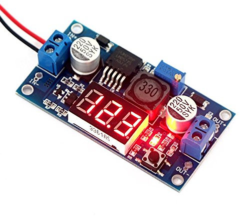 DollaTek LM2577 convertidor del Alza DC 3-34V 4-35V a 5V / 12V Paso Ascendente Ajustable voltios Regulador con el módulo de Fuente de alimentación del Monitor LED Rojo del voltímetro del Voltaje